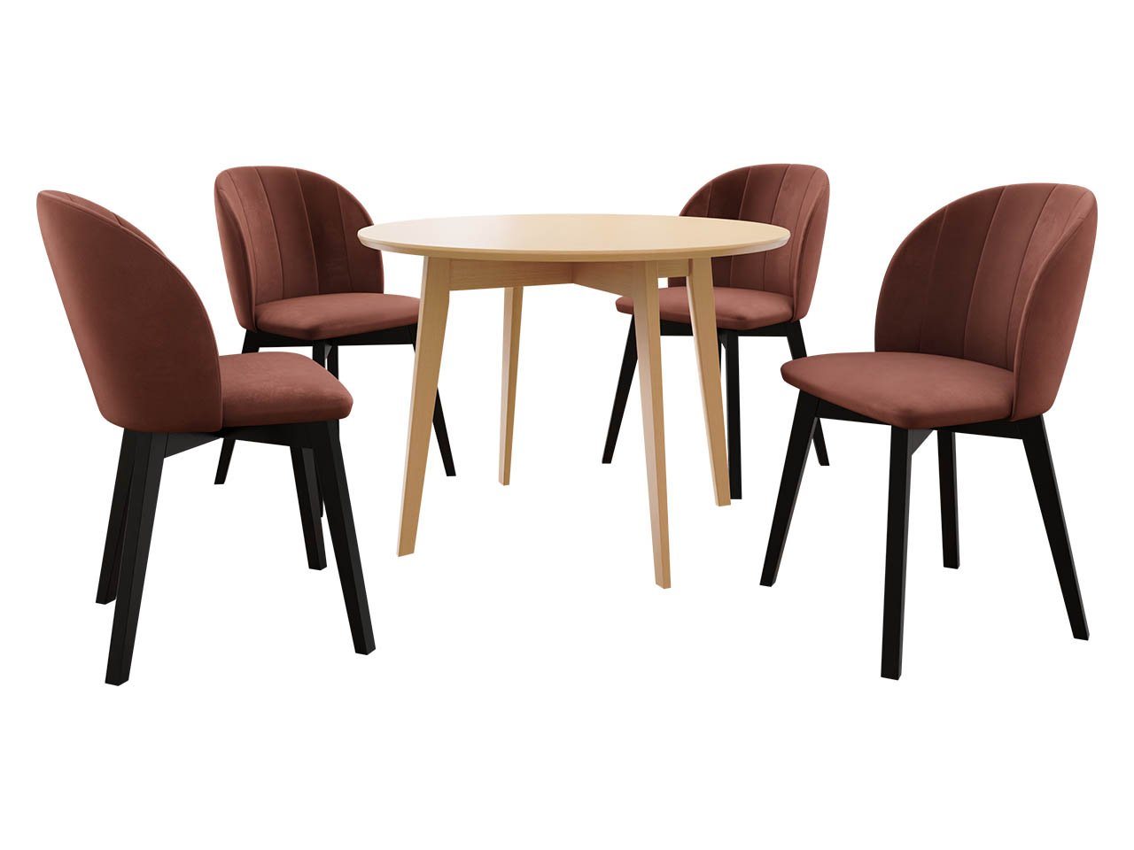 MIRJAN24 Essgruppe Diplodok-04, (Komplett-Set, Runder Esstisch, 4 Stühlen) von MIRJAN24