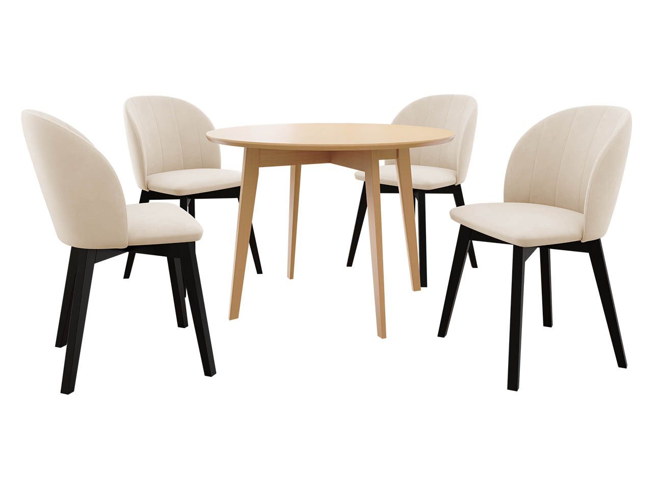 MIRJAN24 Essgruppe Diplodok-04, (Komplett-Set, Runder Esstisch, 4 Stühlen) von MIRJAN24