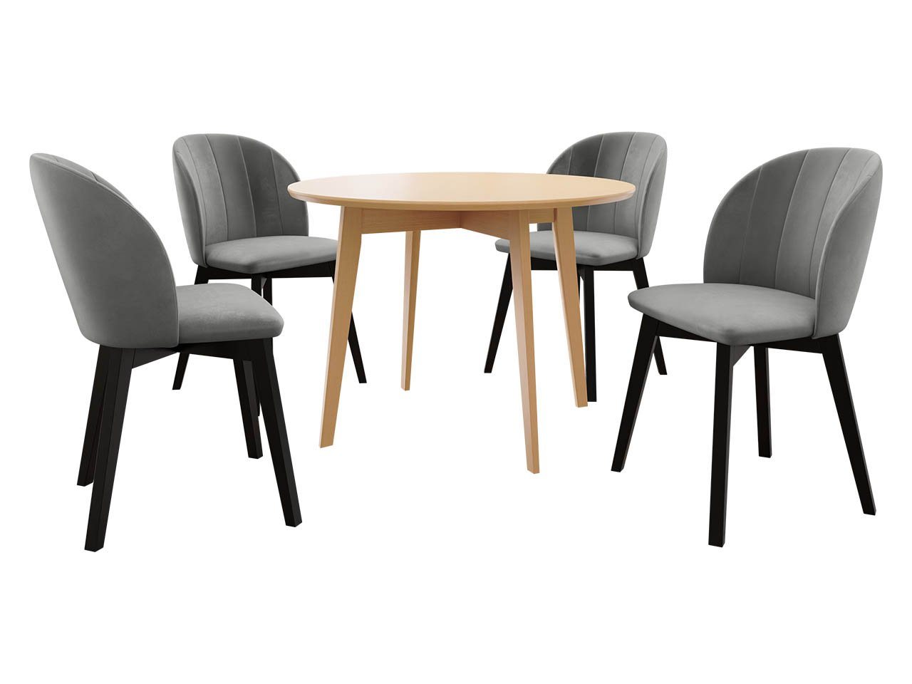 MIRJAN24 Essgruppe Diplodok-04, (Komplett-Set, Runder Esstisch, 4 Stühlen) von MIRJAN24