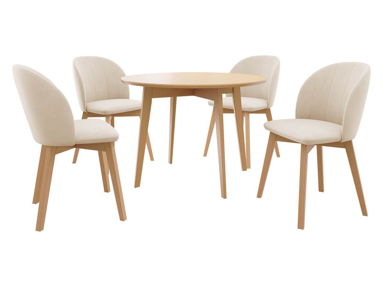 MIRJAN24 Essgruppe Diplodok-04, (Komplett-Set, Runder Esstisch, 4 Stühlen) von MIRJAN24