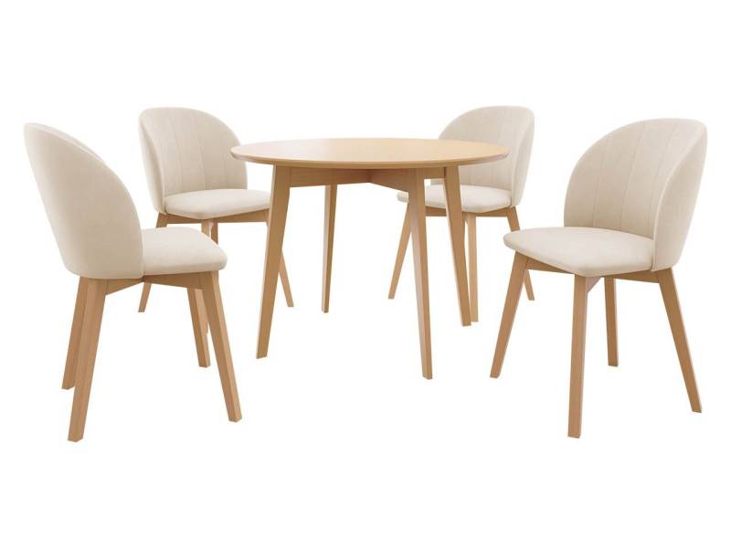 MIRJAN24 Essgruppe Diplodok-04, (Komplett-Set, Runder Esstisch, 4 Stühlen) von MIRJAN24