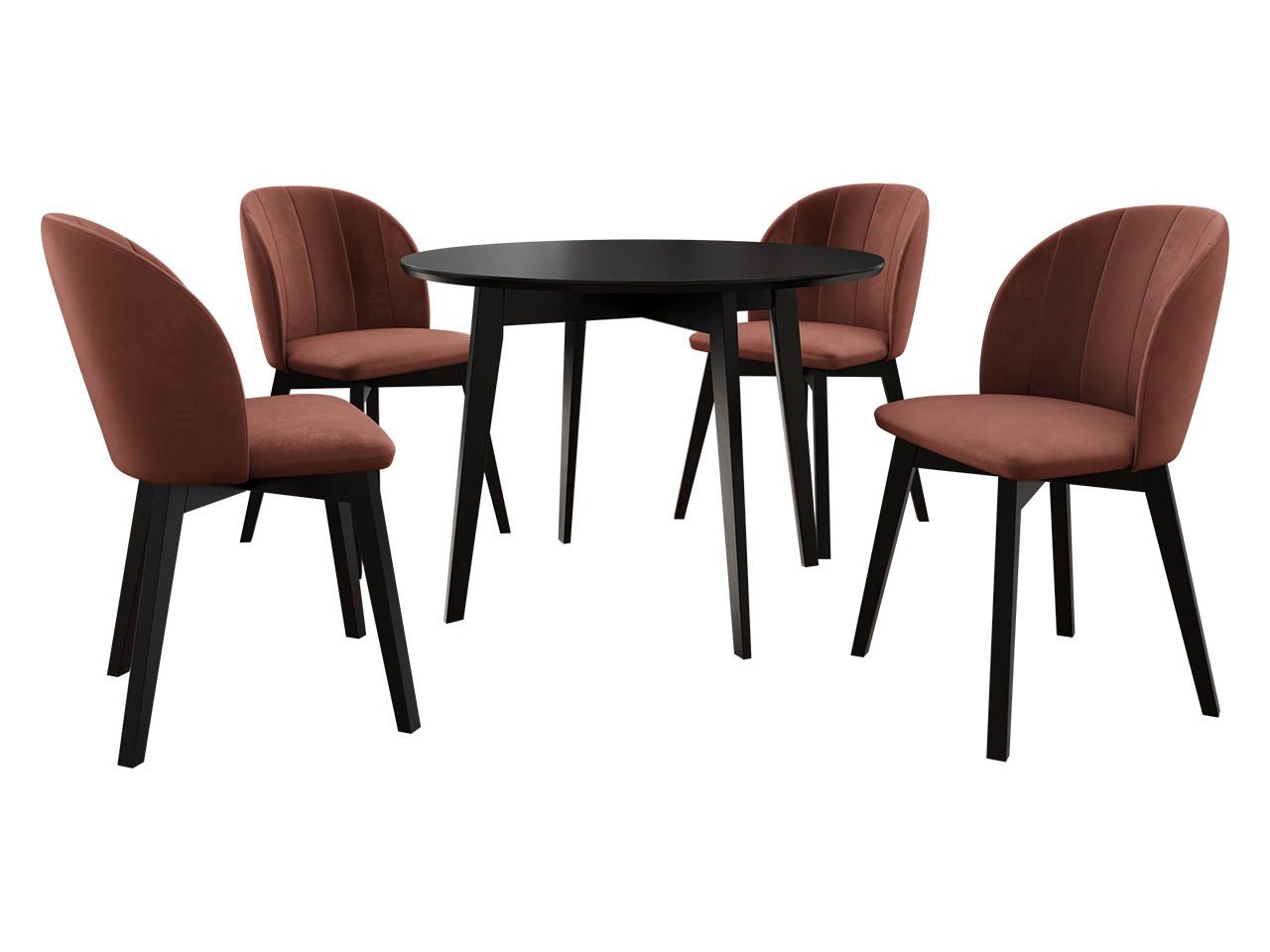 MIRJAN24 Essgruppe Diplodok-04, (Komplett-Set, Runder Esstisch, 4 Stühlen) von MIRJAN24