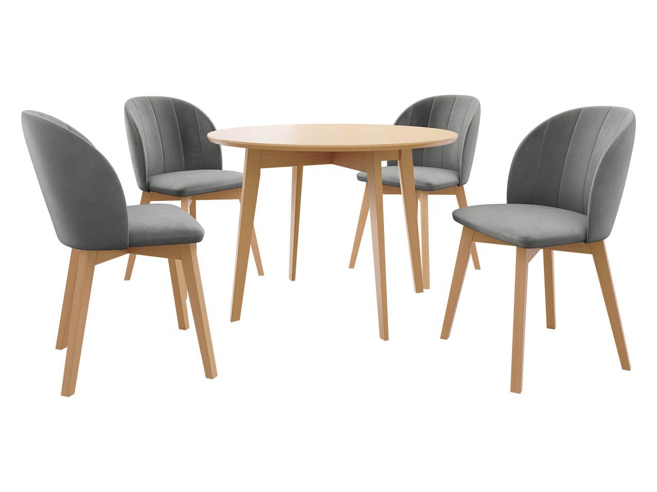 MIRJAN24 Essgruppe Diplodok-04, (Komplett-Set, Runder Esstisch, 4 Stühlen) von MIRJAN24