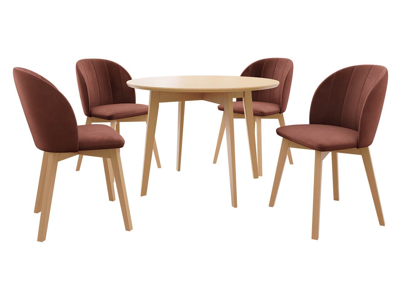 MIRJAN24 Essgruppe Diplodok-04, (Komplett-Set, Runder Esstisch, 4 Stühlen) von MIRJAN24