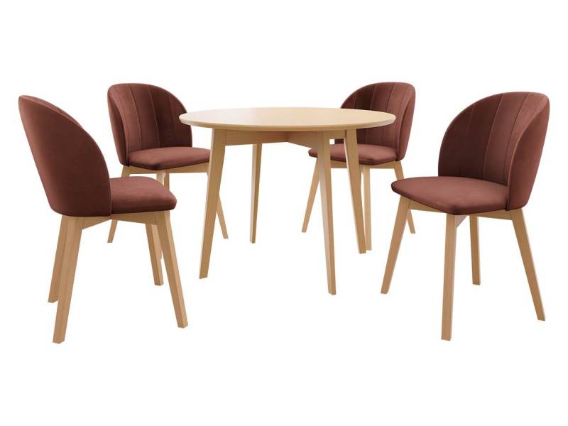 MIRJAN24 Essgruppe Diplodok-04, (Komplett-Set, Runder Esstisch, 4 Stühlen) von MIRJAN24