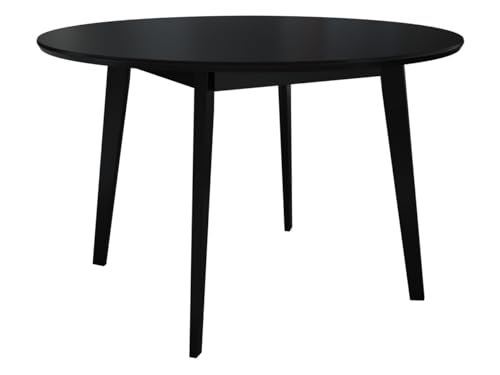 Mirjan24 Esszimmertisch Secande, Runder Tisch für Küche, Esstisch, Kaffeetisch, Modern Küchentisch, Buchenholz (schwarz, Modell Ø 120 cm) von Mirjan24