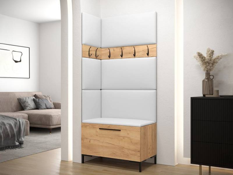 MIRJAN24 Garderoben-Set Zilion IV, (Komplett-Set, Schuhschrank, 2x Kleiderhakenbrett, Paneel 3x 42x42 und 4x 84x42), Auswahl aus Fronten und Polsterplatten von MIRJAN24