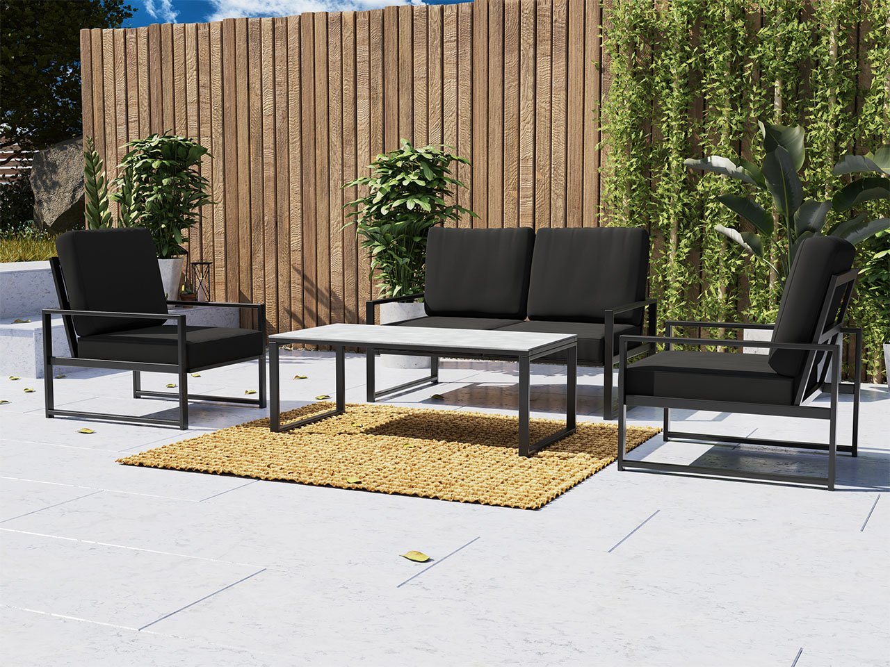 MIRJAN24 Gartenlounge-Set Ardeno Soft, (mit 2x Sessel, Sofa, Couchtisch), Sitzfläche und Kissen mit Reisverschluss von MIRJAN24