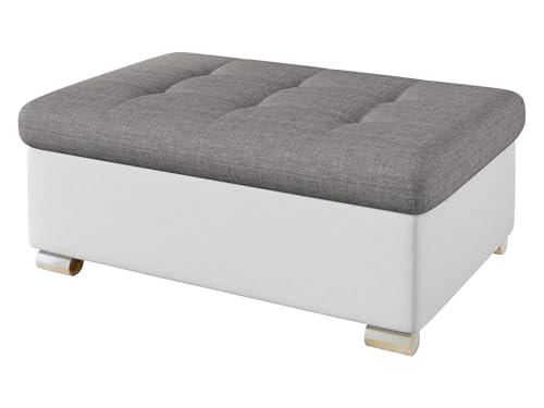 Mirjan24 Hocker Niko groß Sitzhocker Polsterhocker Sitzbank Fußbank Pouf Farbauswahl (Soft 017 + Lux 05) von Mirjan24