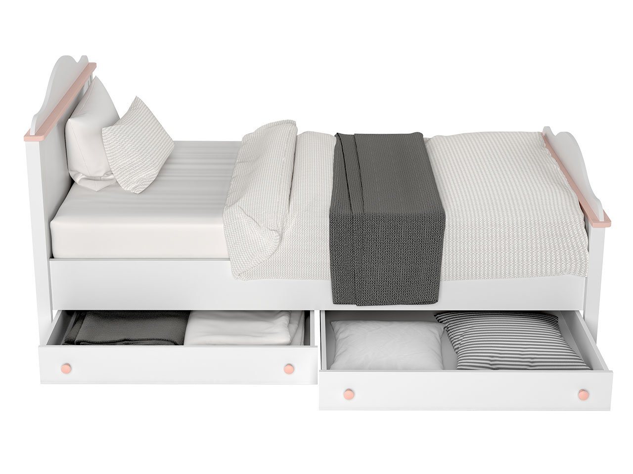MIRJAN24 Jugendbett Luna LN08 (mit Bonell Matratze - 18 cm), mit zwei Bettschubladen von MIRJAN24