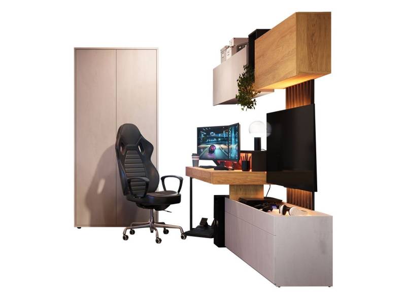 MIRJAN24 Jugendzimmer-Set Teen Flex II, (9er-Set), Schreibtisch mit Metallfüße, LED-Beleuchtung von MIRJAN24