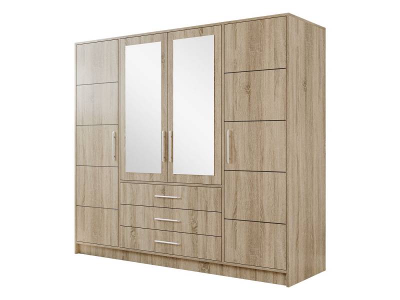 MIRJAN24 Kleiderschrank Bali 4D (mit Drehtüren, Spiegel und Schubladen) Schrankaufsatz als Option von MIRJAN24