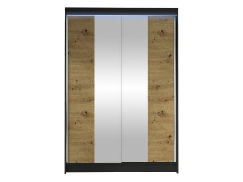 MIRJAN24 Kleiderschrank Lino II (Schiebetürenschrank mit Kleiderstange, Spiegel) Schlafzimmerschrank, Garderobenschrank mit 2-türig von MIRJAN24