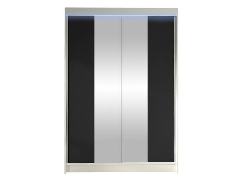 MIRJAN24 Kleiderschrank Lino II (Schiebetürenschrank mit Kleiderstange, Spiegel) Schlafzimmerschrank, Garderobenschrank mit 2-türig von MIRJAN24