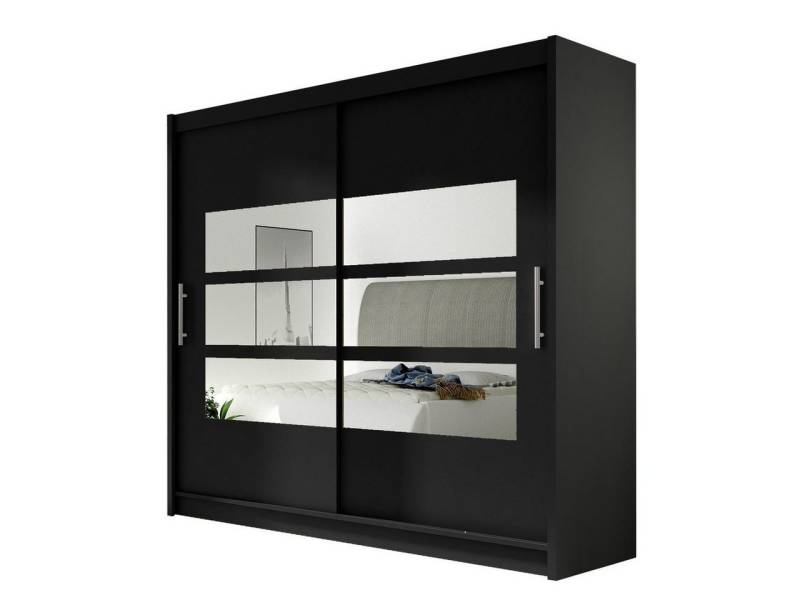 MIRJAN24 Kleiderschrank London III 180 (mit Schiebetüren, Spiegel) Garderobe, Schiebetürenschrankm 180x215x58 cm von MIRJAN24