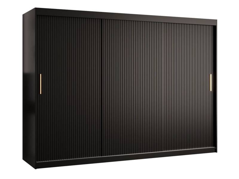 MIRJAN24 Kleiderschrank Riflo Slim 1 250 (mit Schiebetüren) 3-türig, zwei Kleiderstangen, Aluminium-Gleitschienen von MIRJAN24