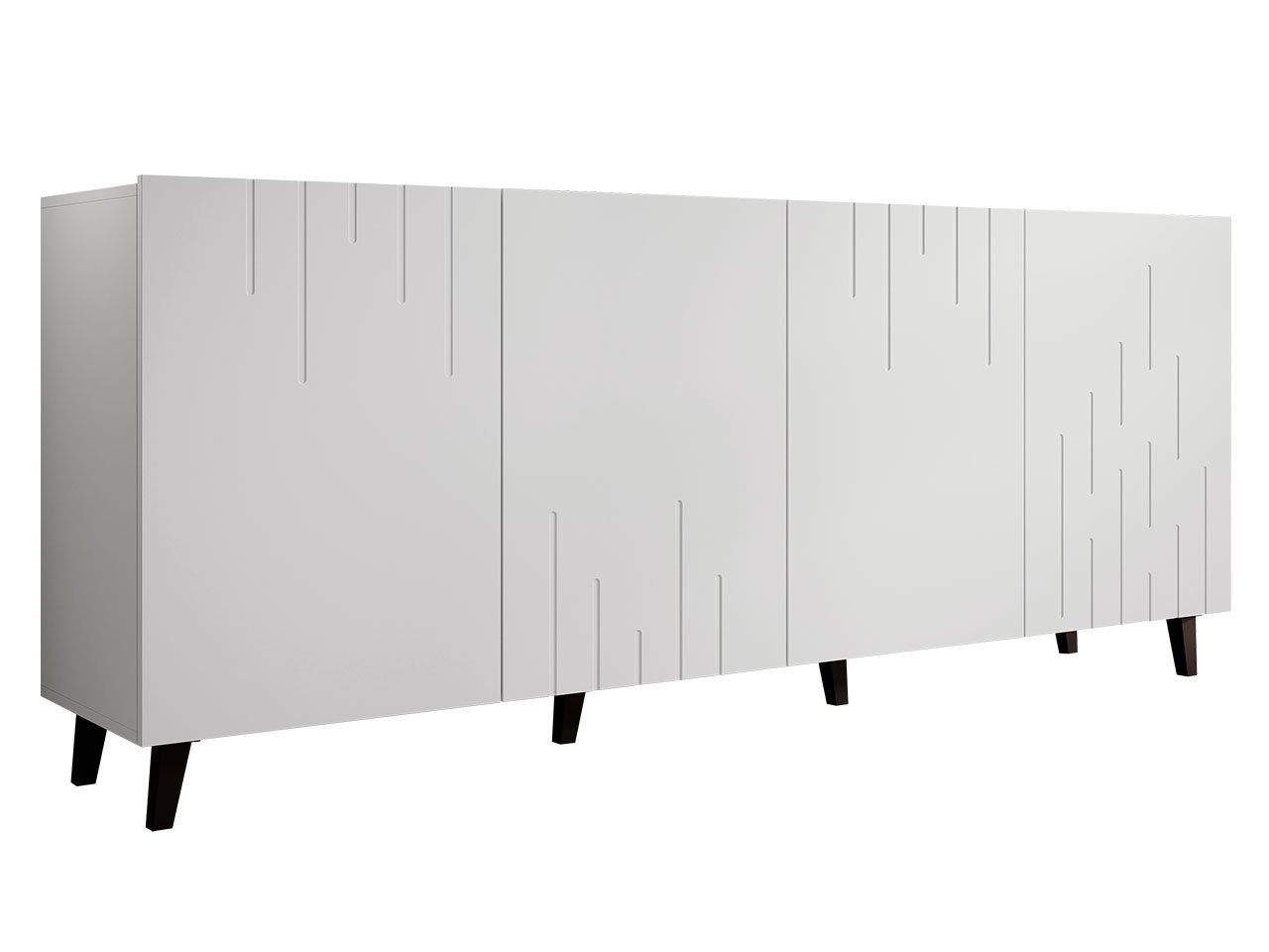 MIRJAN24 Kommode Bari (mit 4 Türen), Ohne Griffe, Fronten gefräst von MIRJAN24