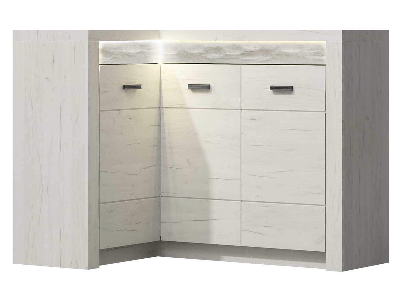 MIRJAN24 Kommode Indianapolis I15 O (3-Drehtüren), Metall Griffe von MIRJAN24