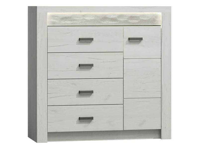 MIRJAN24 Kommode Indianapolis I17 (Drehtür und 4 Schubladen), Metall Griffe von MIRJAN24