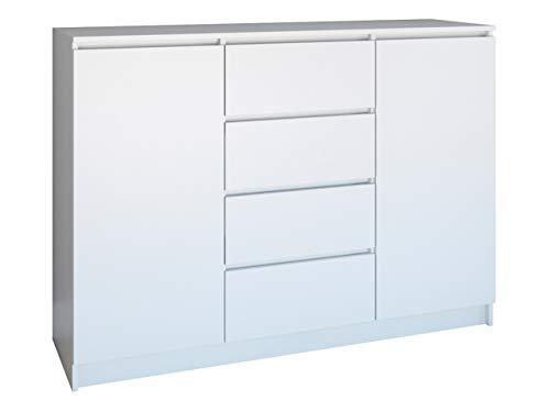 Mirjan24 Kommode Orson 2d4s, Highboard, Anrichte, Sideboard, Mehrzweckschrank, Schlafzimmer, Wohnzimmerschrank, Gästezimmer, Schrank (Weiß) von Mirjan24