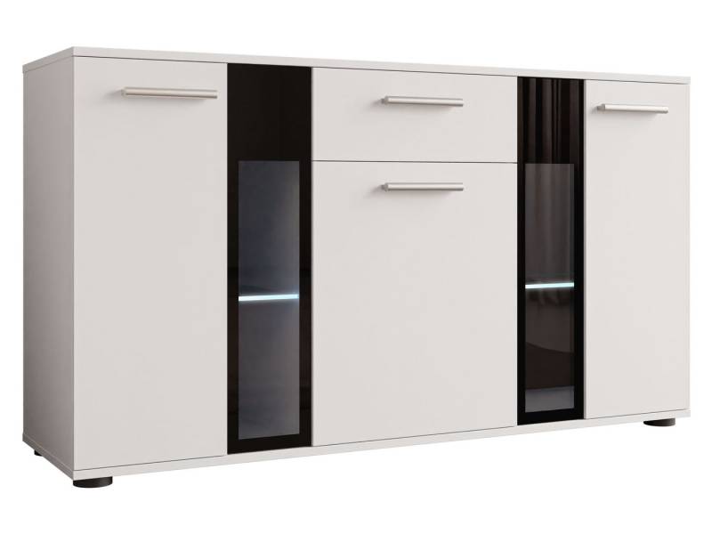 MIRJAN24 Kommode Salsa (mit 3 Türen und Schublade), mit Glasregale, LED-Beleuchtung als Option von MIRJAN24