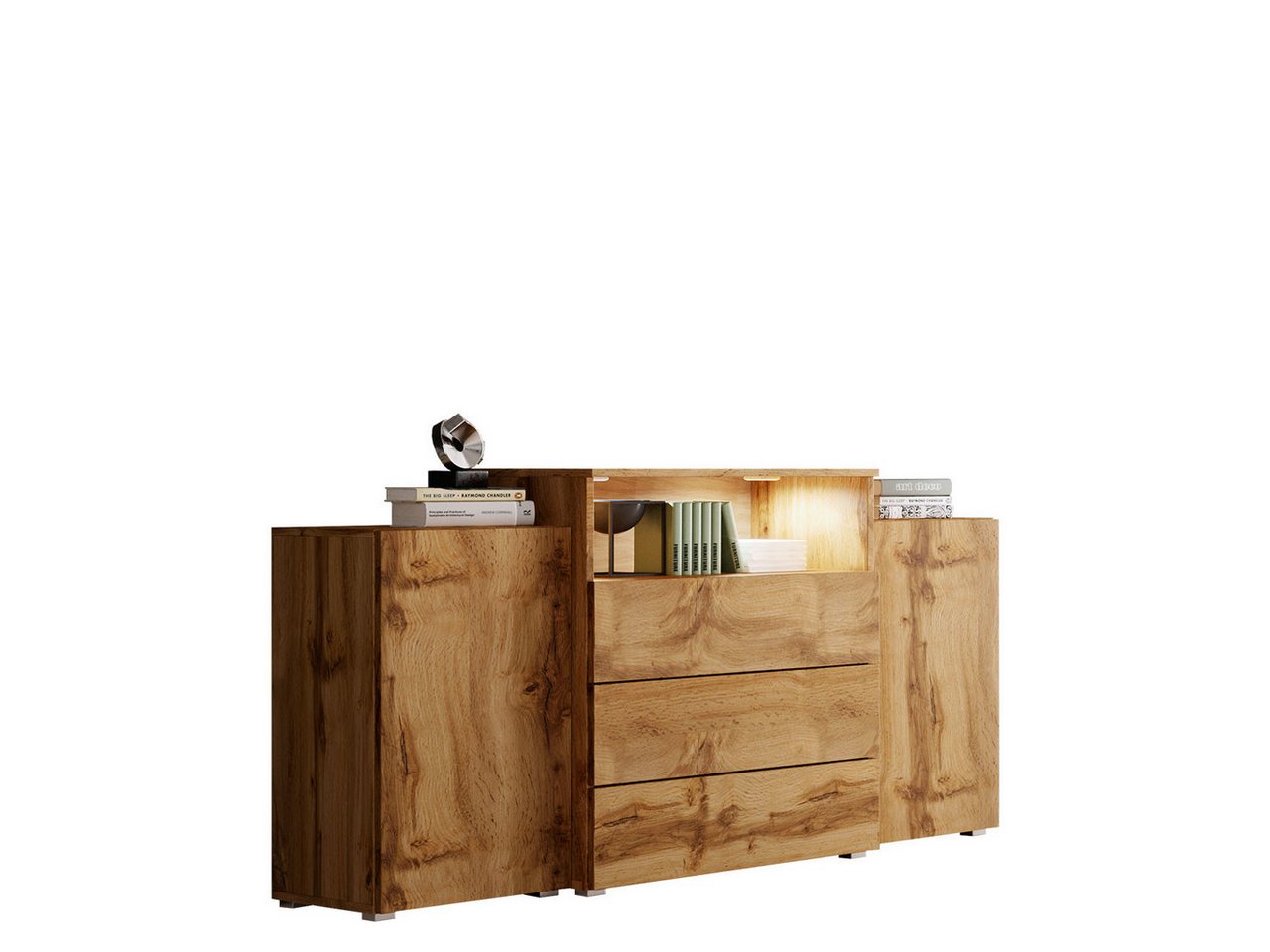 MIRJAN24 Kommode Urban III, mit 4 Schubladen und 2 Türen, Griffloses Öffnen, Highboard, Sideboard von MIRJAN24