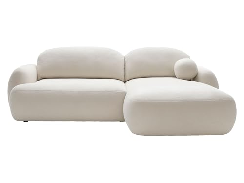 Mirjan24 Modernes Ecksofa Mojato für Wohnzimmer mit Schlaffunktion und Bettkasten, Eckcouch, L-Sofa, Polsterecke, abgerundete Kanten (Now Or Never 03, Seite: Rechts) von Mirjan24