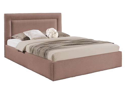Mirjan24 Polsterbett Dampir, Bettkasten mit Lattenrost, Doppelbett, Antirutschfüße, Elegantes Bett mit Polsterkopfteil, Bettgestell, Ehebett (Coral 45, 140 x 200 cm) von Mirjan24