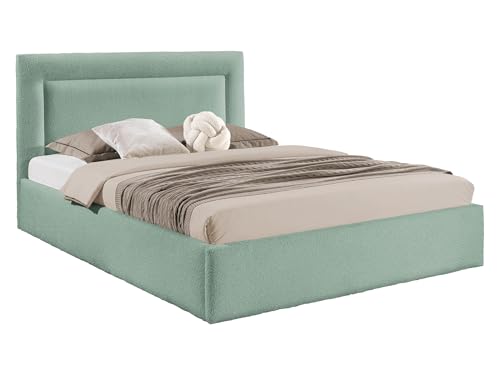 Mirjan24 Polsterbett Dampir, Bettkasten mit Lattenrost, Doppelbett, Antirutschfüße, Elegantes Bett mit Polsterkopfteil, Bettgestell, Ehebett (Coral 55, 140 x 200 cm) von Mirjan24