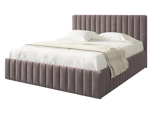 Mirjan24 Polsterbett Lektir, Bettkasten mit 2 Kammern, Doppelbett, Lattenrost, Elegantes Bett mit Polsterkopfteil, Bettgestell, Ehebett (Fresh 09, 160 x 200 cm) von Mirjan24