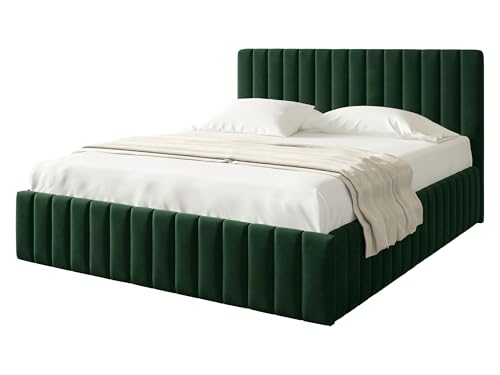 Mirjan24 Polsterbett Lektir, Bettkasten mit 2 Kammern, Doppelbett, Lattenrost, Elegantes Bett mit Polsterkopfteil, Bettgestell, Ehebett (Fresh 13, 160 x 200 cm) von Mirjan24