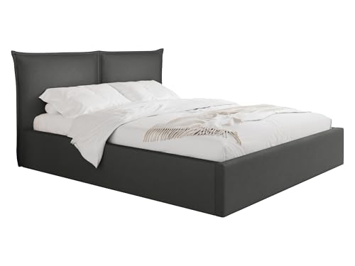 Mirjan24 Polsterbett Paltik mit Bettkasten mit Zwei Kammern, Stabiler Doppelbett mit Lattenrost, Bett mit Gepolstertes Kopfteil, Bettgestell, Ehebett (Kronos 22, 160 x 200 cm) von Mirjan24