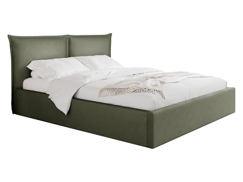 Mirjan24 Polsterbett Paltik mit Bettkasten mit Zwei Kammern, Stabiler Doppelbett mit Lattenrost, Bett mit Gepolstertes Kopfteil, Bettgestell, Ehebett (Kronos 46, 160 x 200 cm) von Mirjan24