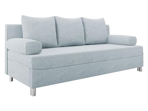 Mirjan24 Schlafsofa Dover, Sofa mit Bettkasten und Schlaffunktion, Bettsofa, Farbauswahl, Schlafcouch mit Chromfüße, Couch, Couchgarnitur (Schlafsofa ohne Polsterhocker, Twist 17) von Mirjan24