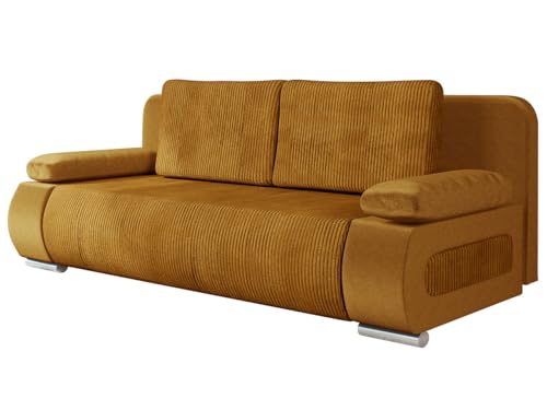 Mirjan24 Schlafsofa Emma Cord, Sofa mit Bettkasten und Schlaffunktion freistehendes Bettsofa Couchgarnitur Schlafcouch (Kronos 01 + Poso 01) von Mirjan24