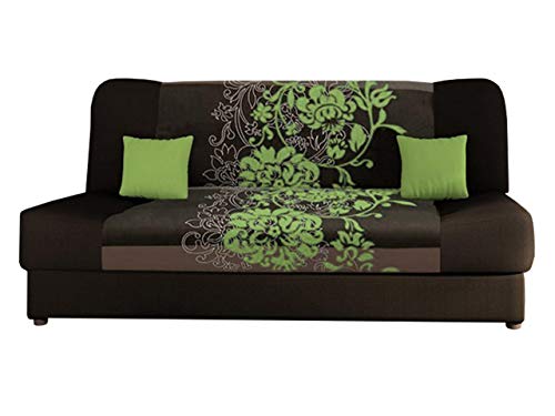 Mirjan24 Schlafsofa Jonas Sving, Sofa mit Bettkasten und Schlaffunktion, Bettsofa mit Blumenmuster, Schlafcouch, Couch vom Hersteller, Wohnlandschaft (Alova 68 + Sving Braun + Alova 42) von Mirjan24