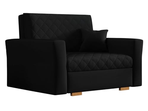 Mirjan24 Schlafsofa Viva Caro I mit Bettkasten, Sofa Couch einsitzer Polstersofa mit Schlaffunktion inkl. Kissen, Rückenlehne und Sitzfläche fest angenäht (Zanzibar 190) von Mirjan24