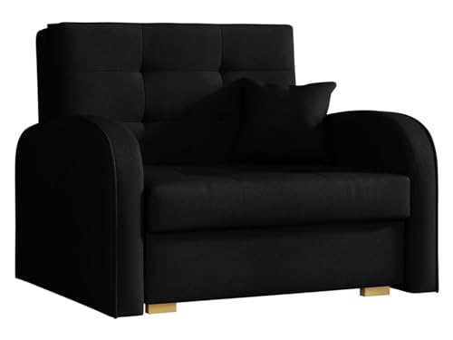 Mirjan24 Schlafsofa Viva Gold I mit Bettkasten, einsitzer Polstersofa mit Schlaffunktion inkl. Kissen, Bettsofa, Farbauswahl, Wohnlandschaft (Kronos 07) von Mirjan24