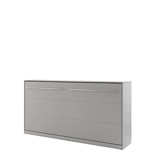 Mirjan24 Schrankbett Concept Pro II Horizontal, Wandklappbett inkl. Lattenrost, Bettschrank, Wandbett, Schrank mit integriertem Klappbett, Funktionsbett (90x200 cm, Grau) von Mirjan24