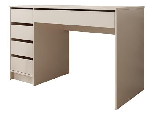Mirjan24 Schreibtisch Ada, 5 Universale Schubladen Schülerschreibtisch Computertisch Kinderschreibtisch Arbeitstisch PC-Tisch Jugendzimmer Kinderzimmer (Sandbeige) von Mirjan24