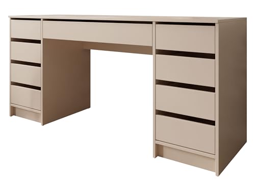 Mirjan24 Schreibtisch Ada Bis, 9 Schubladen Schülerschreibtisch Computertisch B:H:T 154x76x55cm, Kinderschreibtisch Arbeitstisch PC-Tisch Jugendzimmer Kinderzimmer (Sandbeige) von Mirjan24