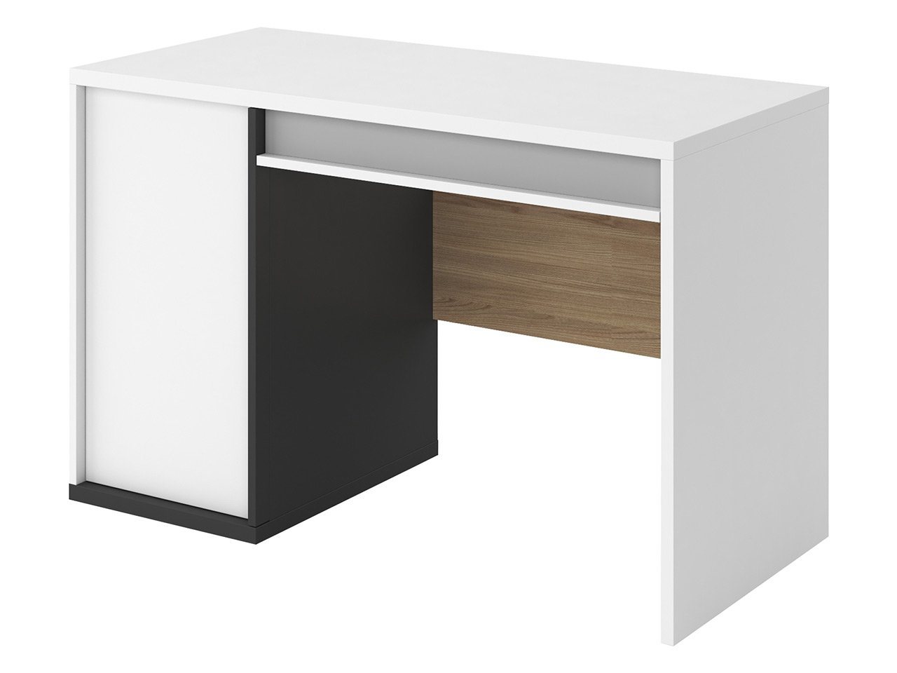 MIRJAN24 Schreibtisch Imola 1D1S IM09 (mit Drehtür und Schublade), Holzgriffe, Modern Stil, 120x56x77 cm von MIRJAN24