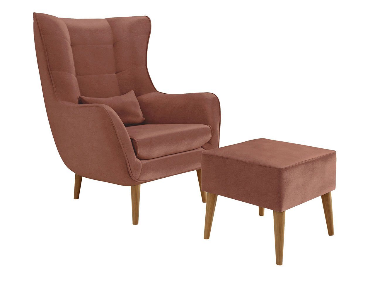MIRJAN24 Sessel Estjano mit Fußbank (2er-Set), Füße aus Buchenholz, Fußbank als Option von MIRJAN24