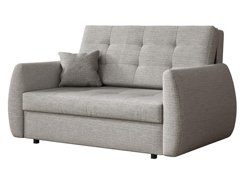 Mirjan24 Sofa Viva Art II mit Schlaffunktion, 2 Sitzer Polstersofa mit Bettkasten inkl. Kissen, Schlafsofa, Bettsofa, Wohnlandschaft, Farbauswahl, Sofagarnitur (Aragon 80) von Mirjan24