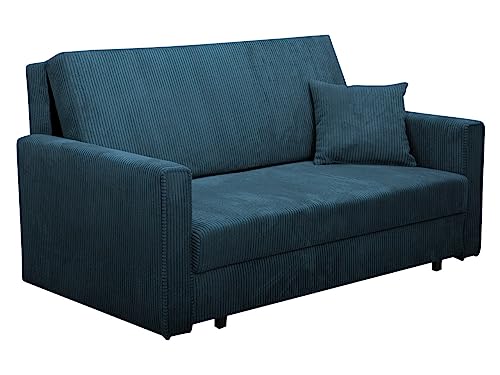 Mirjan24 Sofa Viva Bis Premium III mit Schlaffunktion, Bettsofa, 3 Sitzer Polstersofa mit Bettkasten inkl. Kissen, Sofagarnitur, Schlafsofa, Wohnlandschaft, Stoff: Cord (Poso 05) von Mirjan24