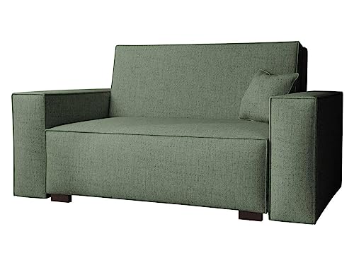 Mirjan24 Sofa Viva Duo II mit Schlaffunktion, 2 Sitzer Polstersofa mit Bettkasten inkl. Kissen, Schlafsofa, Bettsofa, Wohnlandschaft, Farbauswahl, Sofagarnitur (Neve 34) von Mirjan24