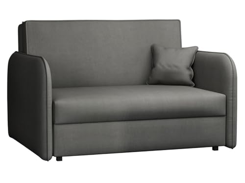 Mirjan24 Sofa Viva Loft II mit Schlaffunktion, Couch 2 Sitzer Polstersofa mit Bettkasten inkl. Kissen, Sofagarnitur, Schlafsofa, Bettsofa, Wohnlandschaft, Farbauswahl (Mono 246) von Mirjan24