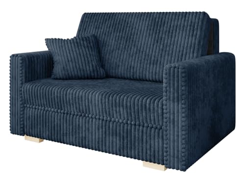 Mirjan24 Sofa Viva Piano II mit Schlaffunktion, 2 Sitzer Polstersofa mit Bettkasten inkl. Kissen, L:133 x B:98 x H:85 cm, Schlafsofa Sofagarnitur, Bettsofa, Wohnlandschaft (Tilia 77) von Mirjan24