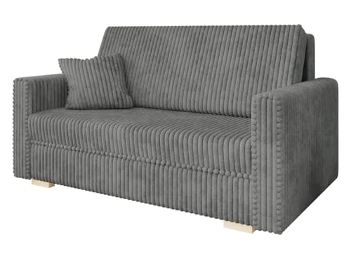 Mirjan24 Sofa Viva Piano III mit Schlaffunktion, Bettsofa, 3 Sitzer Polstersofa mit Bettkasten inkl. Kissen, L:153 x B:98 x H:85 cm, Sofagarnitur, Schlafsofa Wohnlandschaft (Tilia 90) von Mirjan24