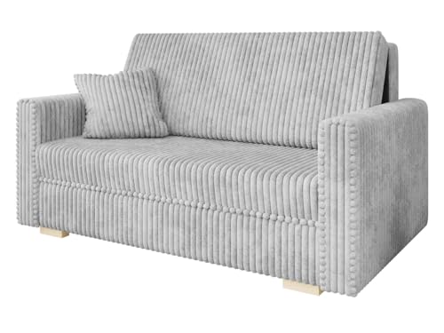 Mirjan24 Sofa Viva Piano III mit Schlaffunktion, Bettsofa, 3 Sitzer Polstersofa mit Bettkasten inkl. Kissen, L:153 x B:98 x H:85 cm, Sofagarnitur, Schlafsofa Wohnlandschaft (Tilia 86) von Mirjan24